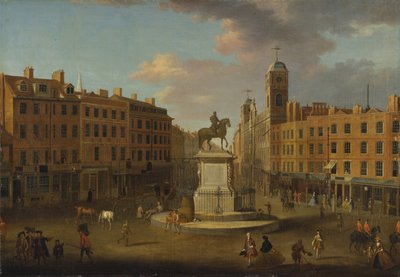 Charing Cross, avec la statue du roi Charles Ier et Northumberland House - Joseph Nickolls